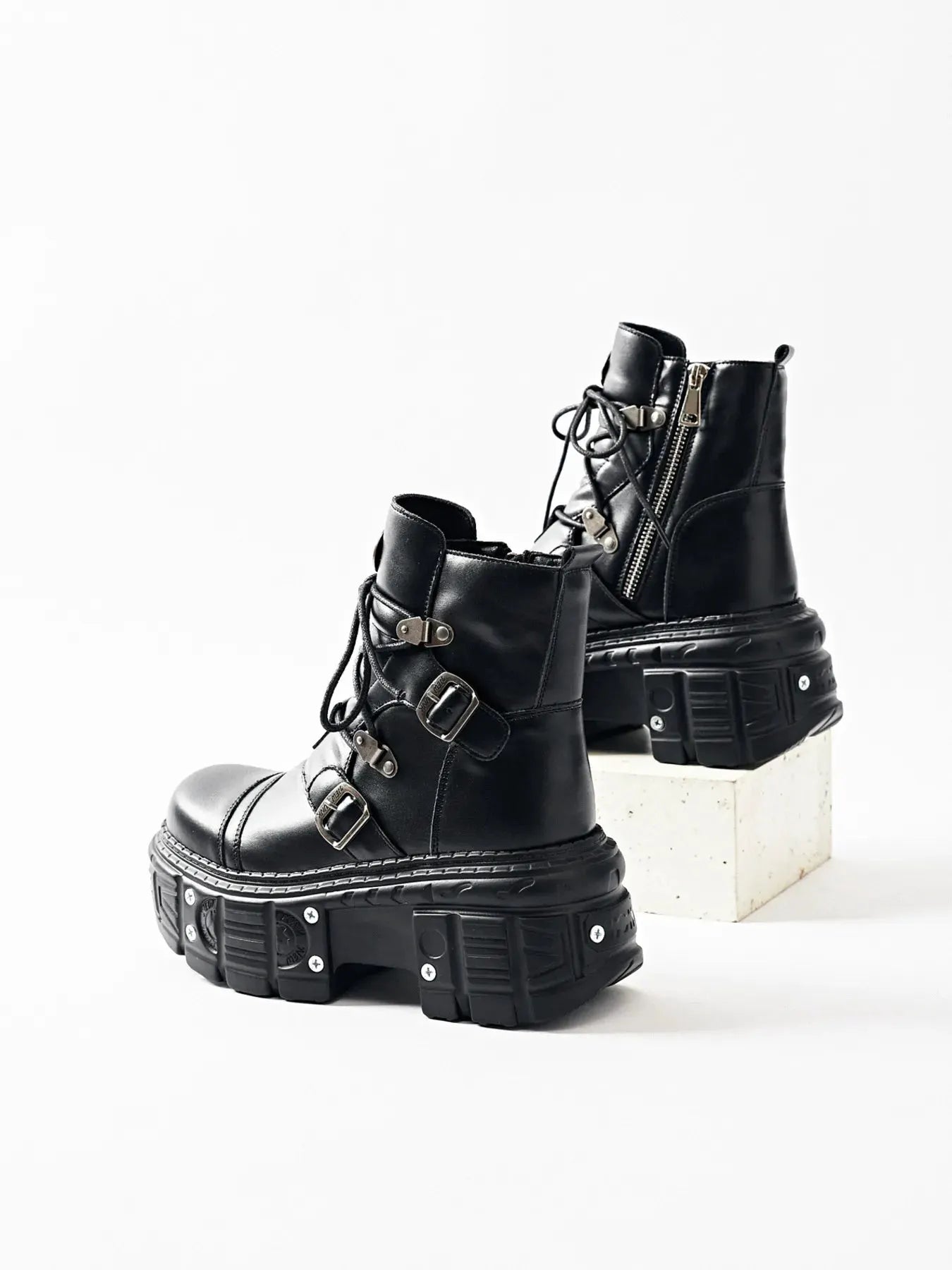 Lace Up Platform Boots by Partner Label