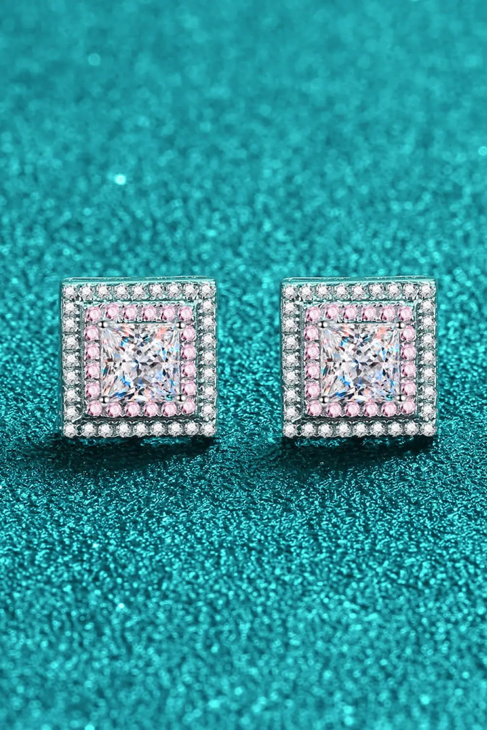 Moissanite Square Stud Earrings by Partner Label