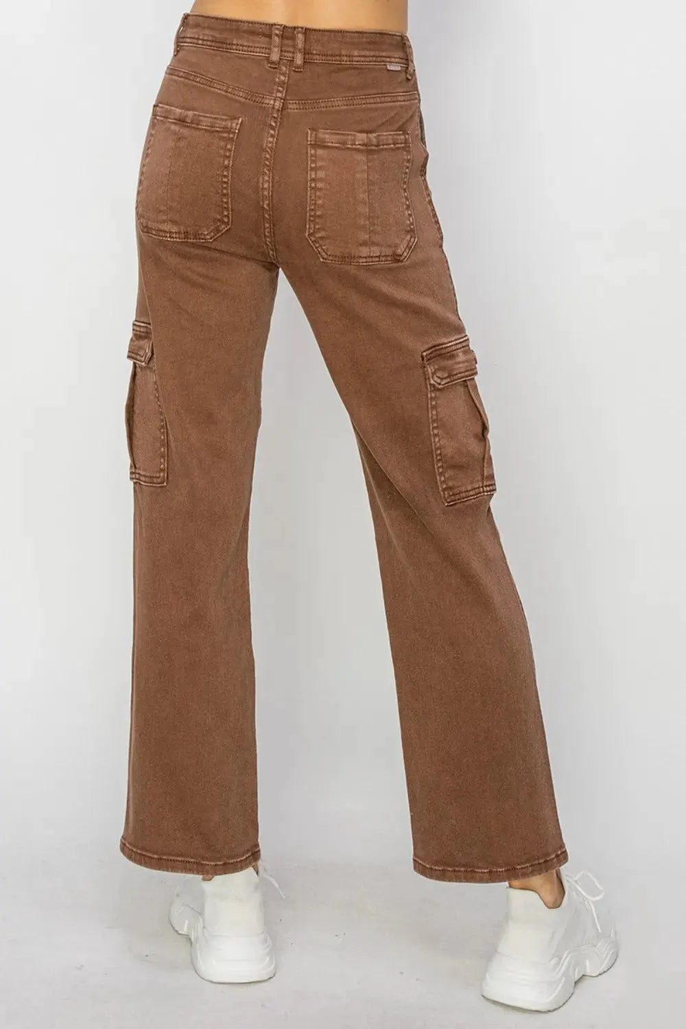 Risen Full Size High Rise Cargo Jeans by RISEN