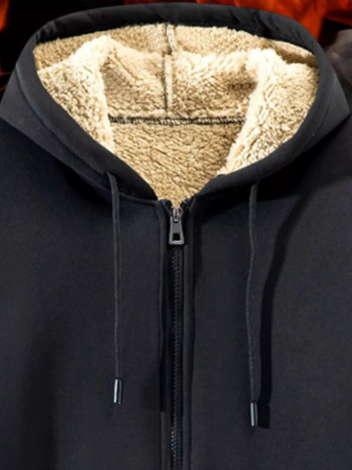 Men's Plus Size Fleece Lined Zip-Up Hoodie by Trendsi
