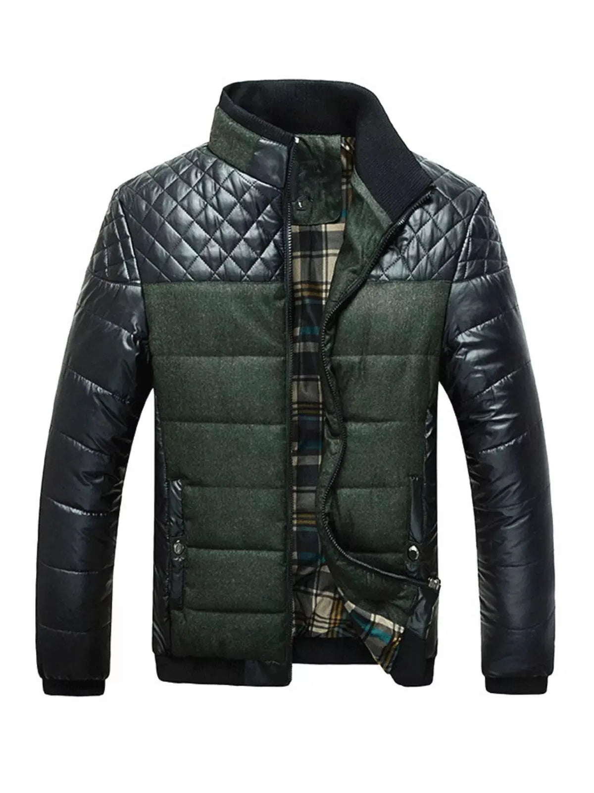 Men's Plus Size Zip Up Puffer Jacket by Partner Label
