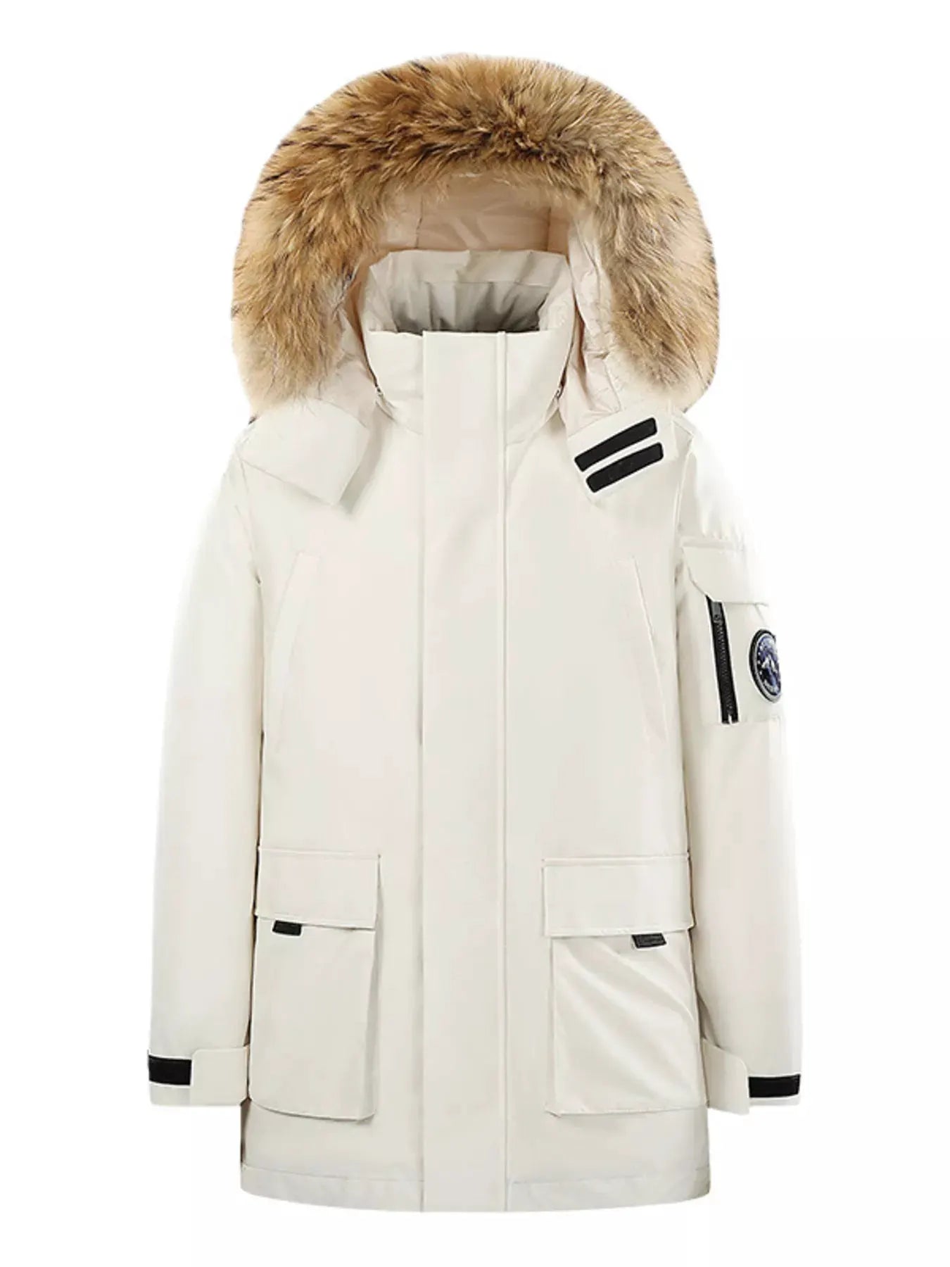 Men's Full Size Fur Hooded Zip Up Parka Coat Plus Size by Partner Label