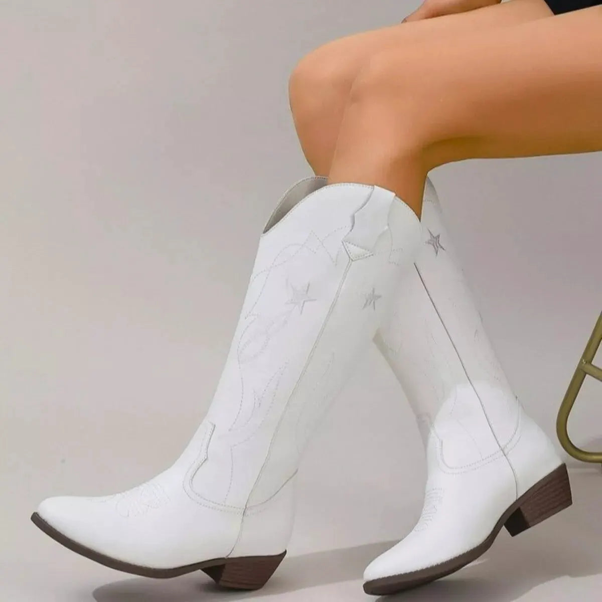 Western Star Embroidered Cowboy Boots by Partner Label