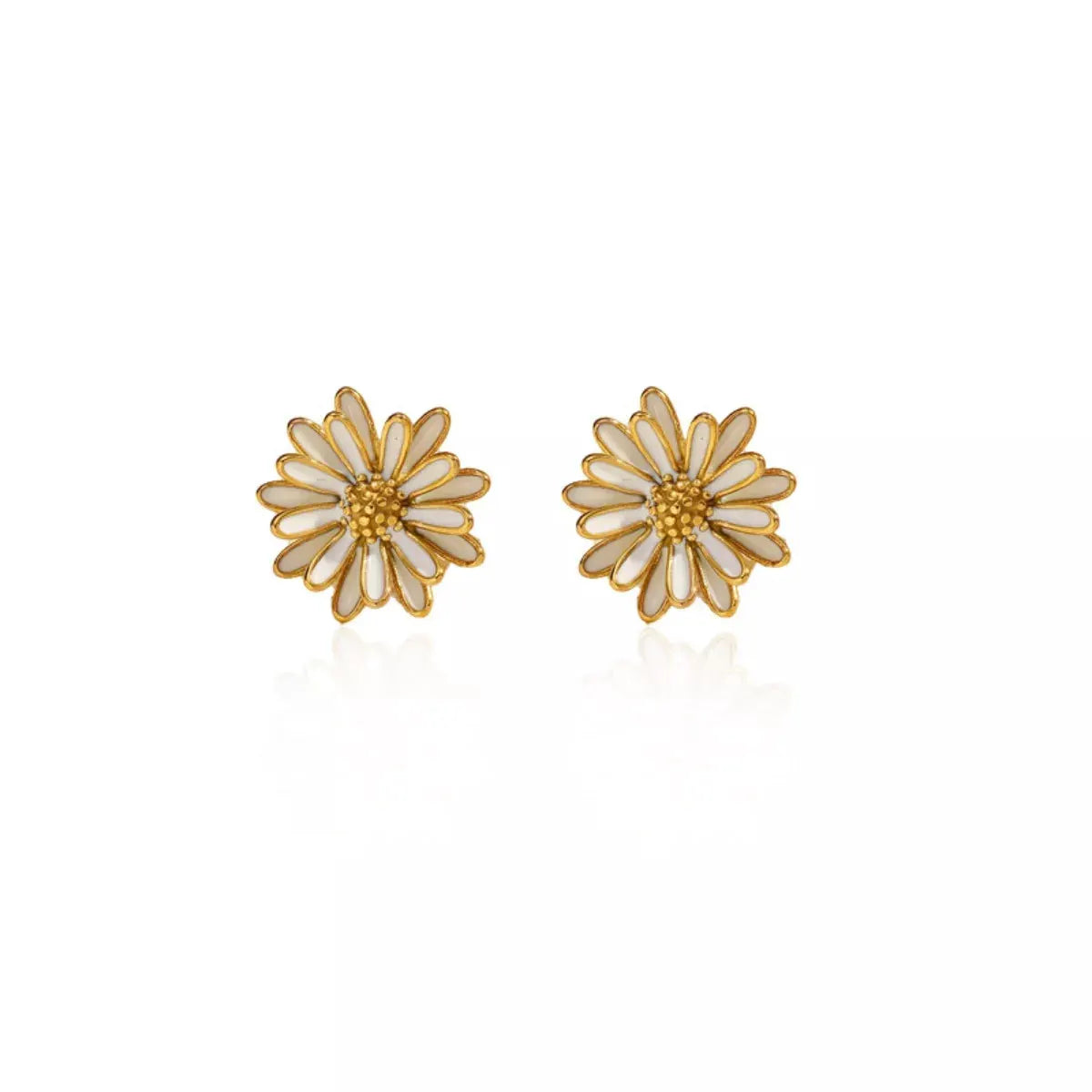 18K Gold-Plated Flower Stud Earrings by Partner Label