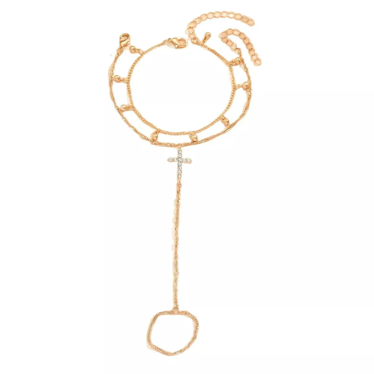 18K Gold-Plated Chain Cross Bracelet by Partner Label