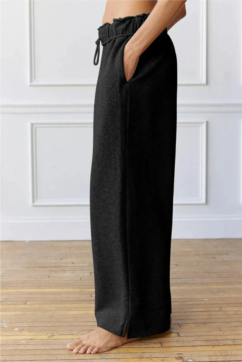 Drawstring Wide Leg Active Pants by Partner Label