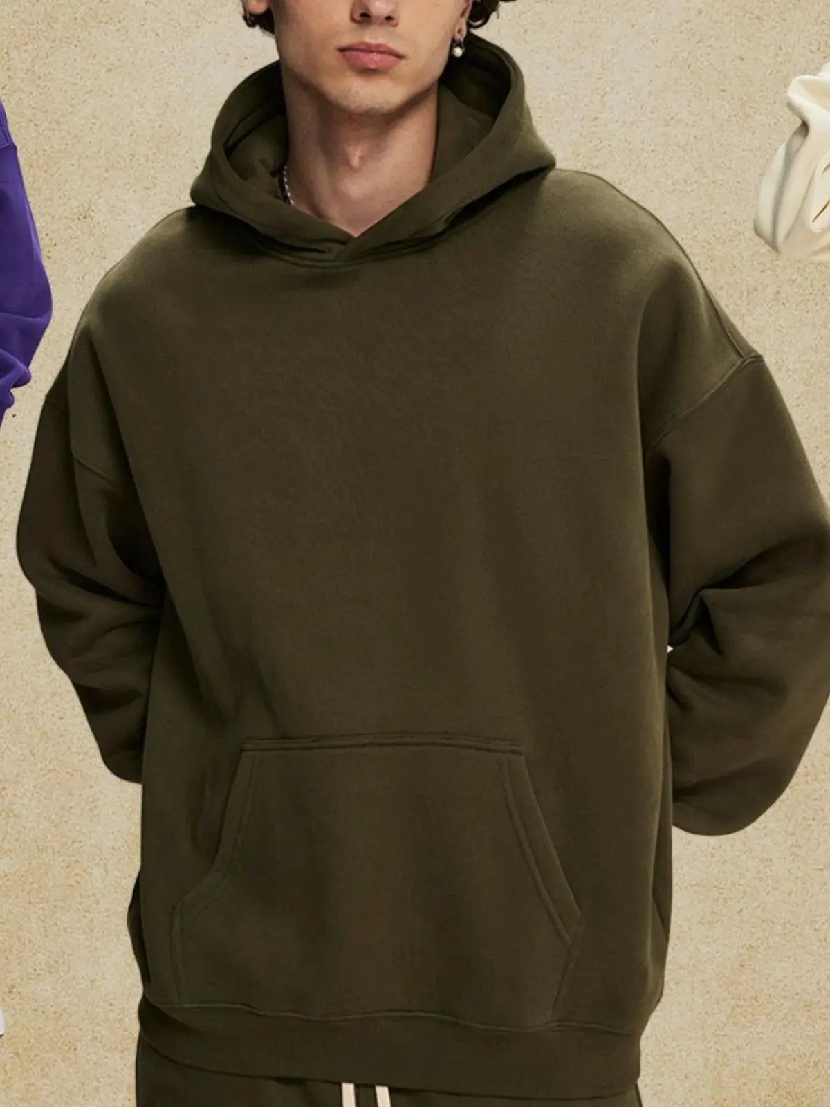 Men's Oversized Pocketed Long Sleeve Hoodie by Partner Label