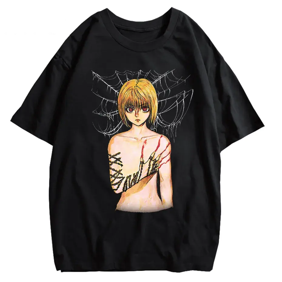 Men's Hip Hop Streetwear Anime Graphic T-Shirt Oversized Cotton Tee by Vimost Shop