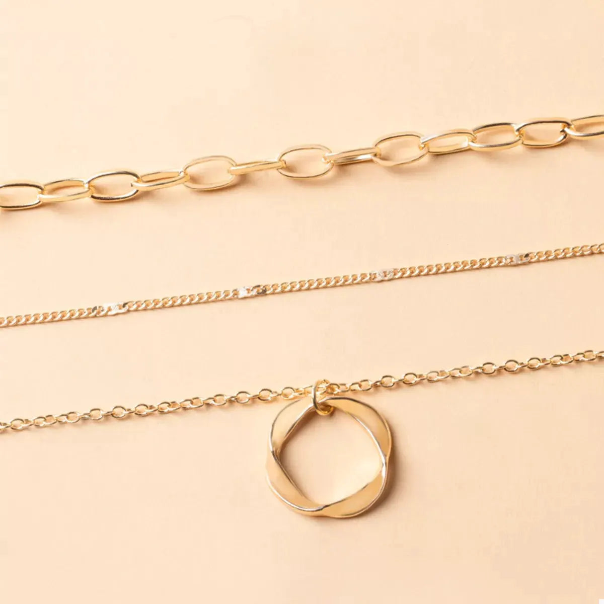Three Layered Pendant Necklace by Partner Label