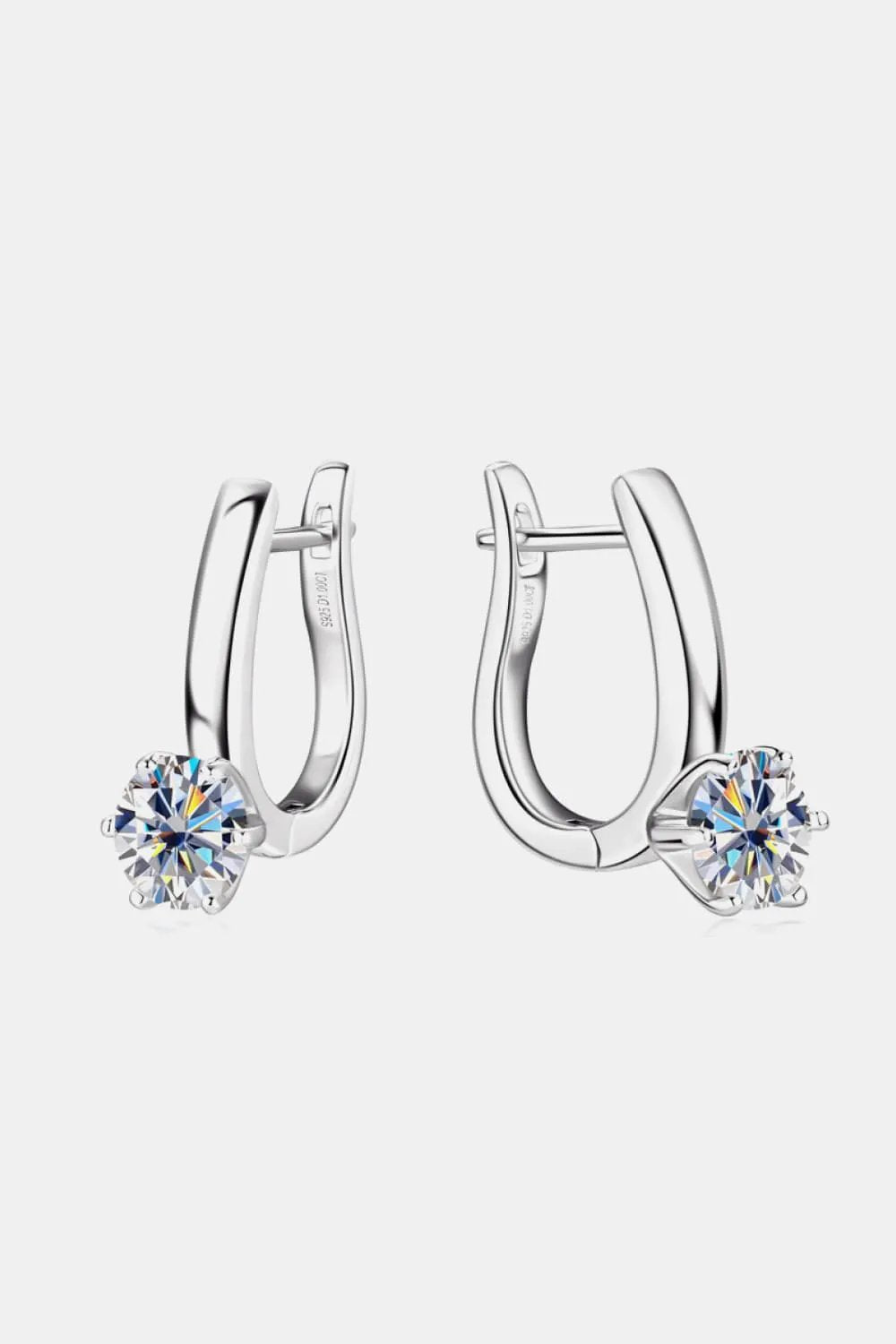 2 Carat Moissanite 925 Sterling Silver Earrings by Partner Label