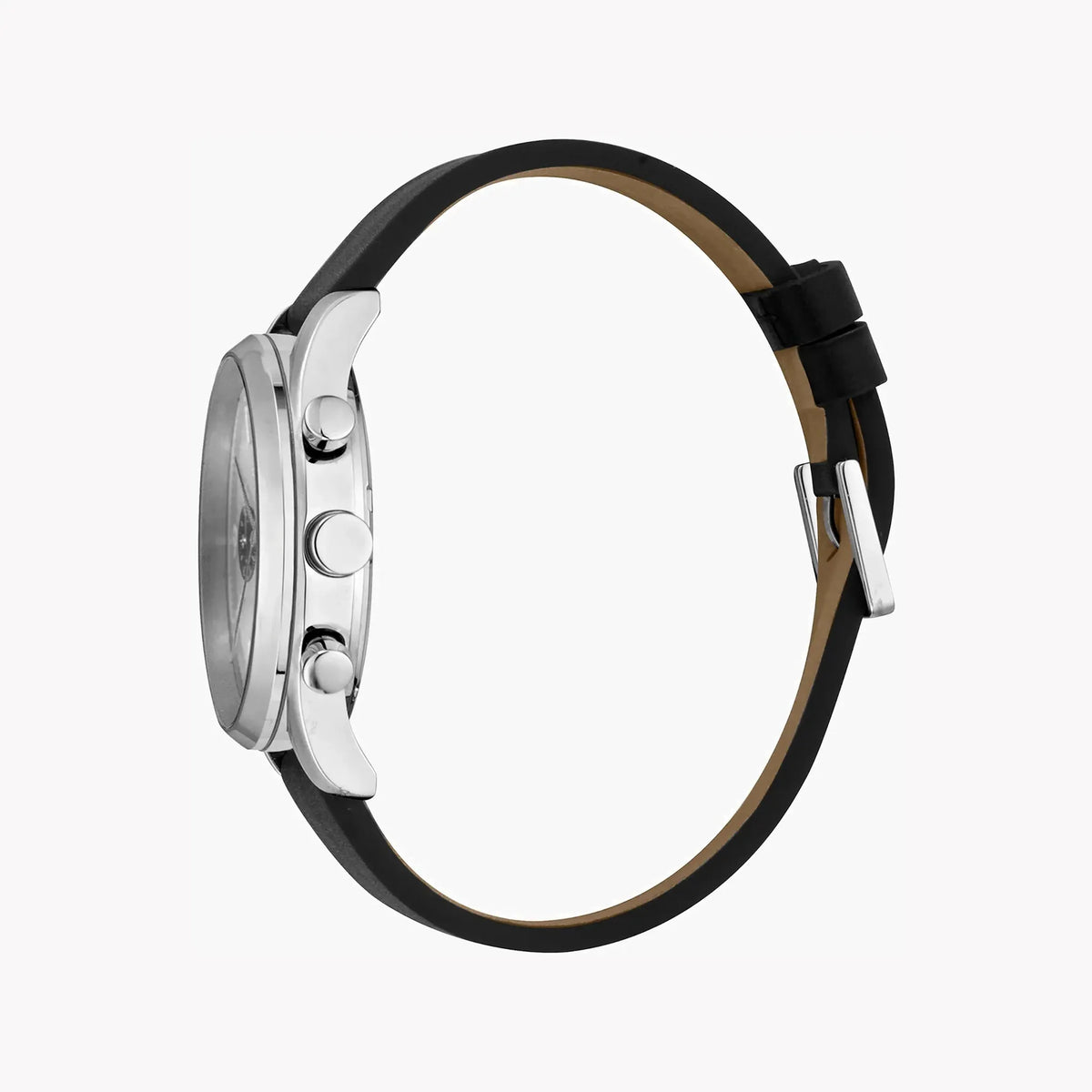 Esprit Men's Black Leather Watch, Silver Dial | ES1G210L0015 by ESPRIT