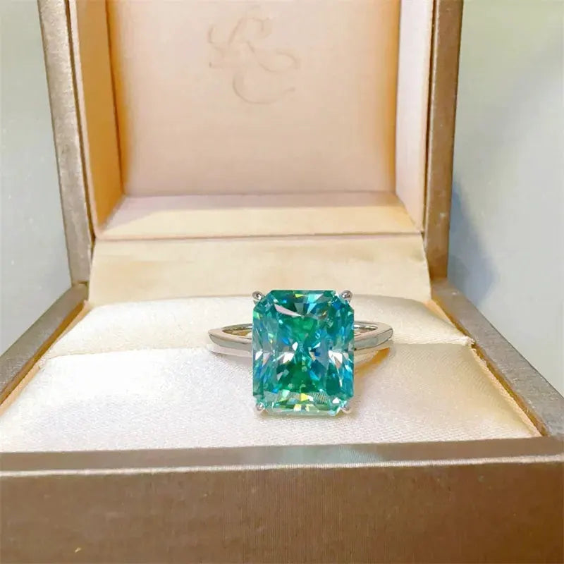 2 Carat 925 Sterling Silver Moissanite Rectangle Shape Ring by Partner Label
