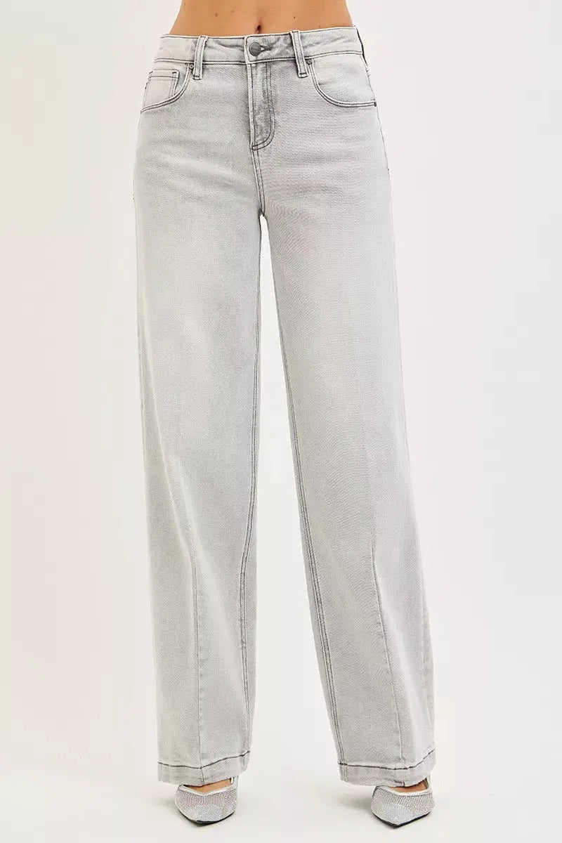 RISEN Slouchy Baggy Jeans with Contrast Stitching by RISEN