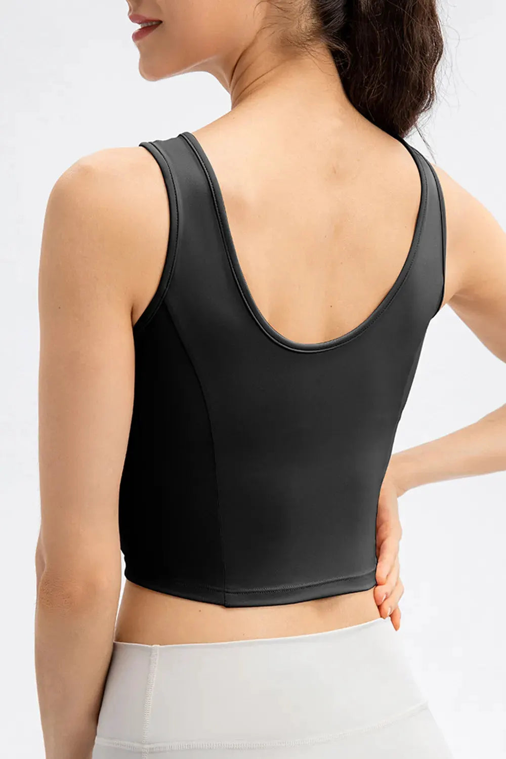Round Neck Wide Strap Active Tank by Partner Label
