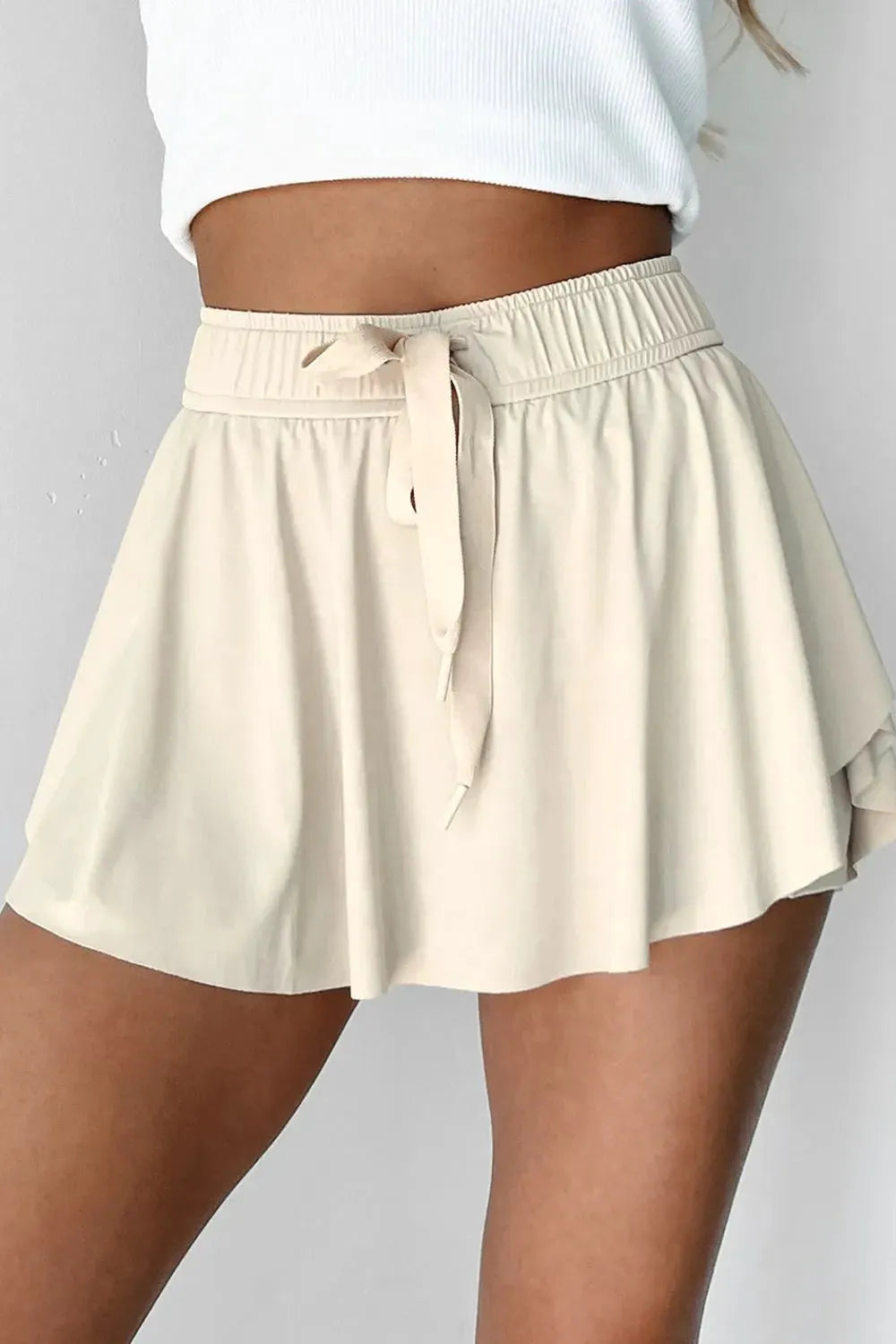Drawstring High Waist Lined Active Skorts by Partner Label