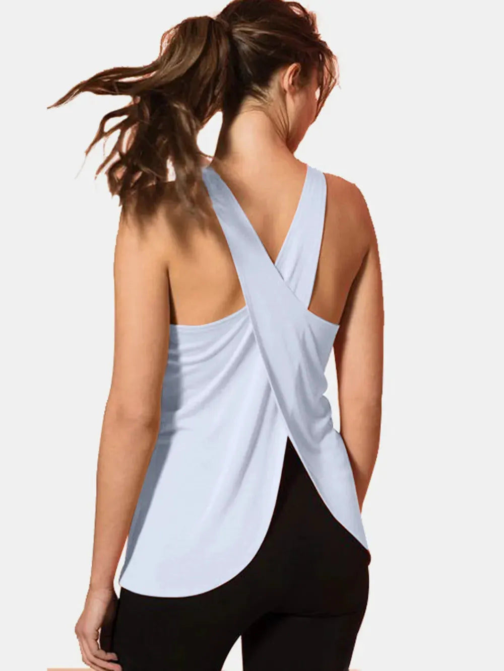 Crisscross Scoop Neck Active Tank by Partner Label