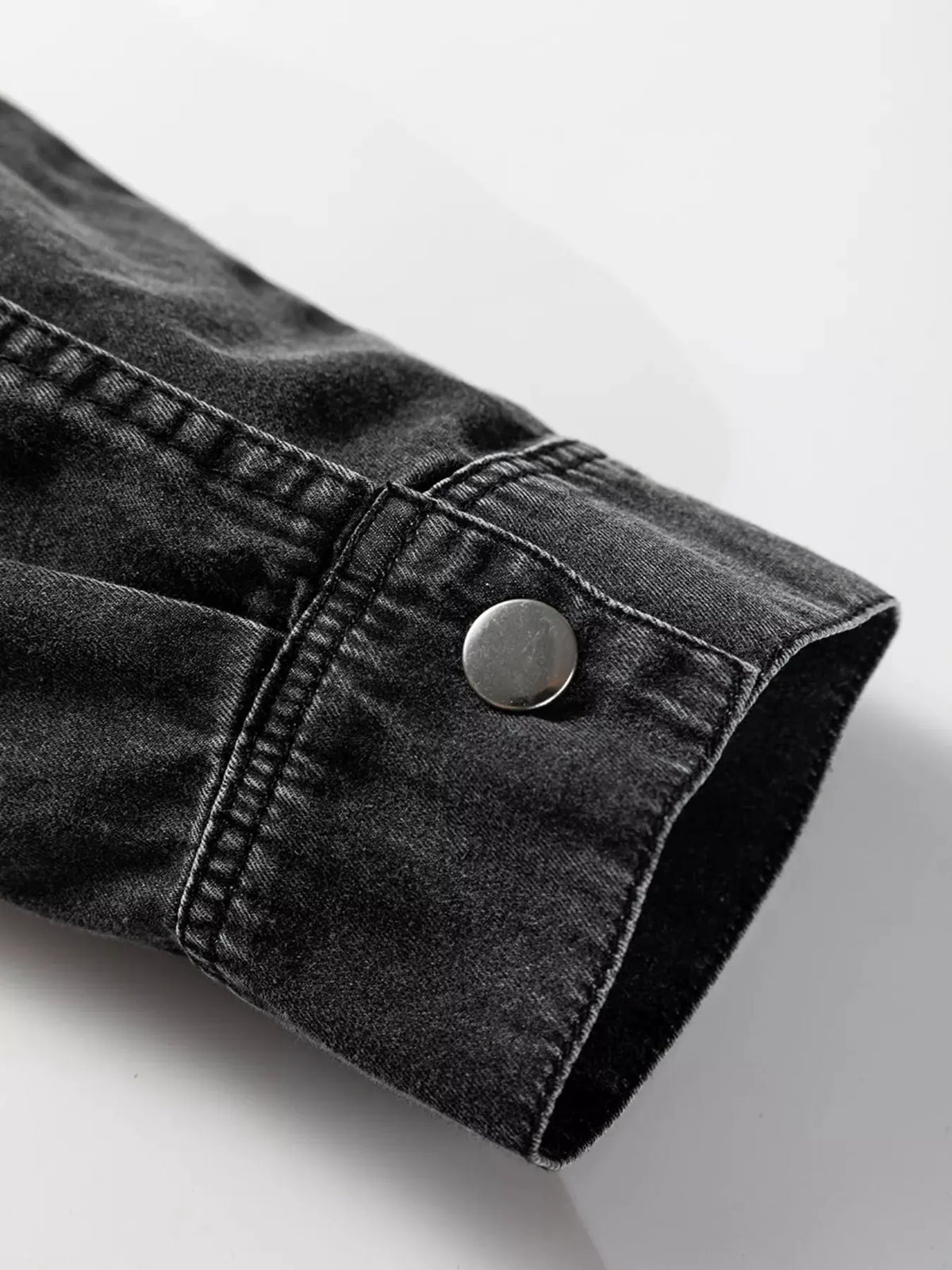 Chest Pocket Raw Hem Denim Loose Shirt Dress by Partner Label