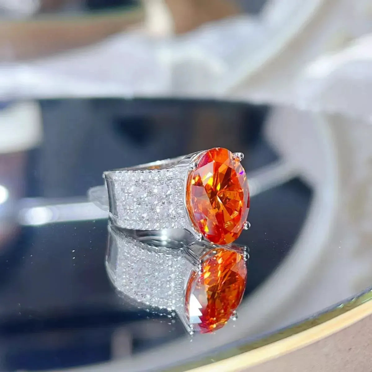 8 Carat Moissanite 925 Sterling Silver Ring by Partner Label