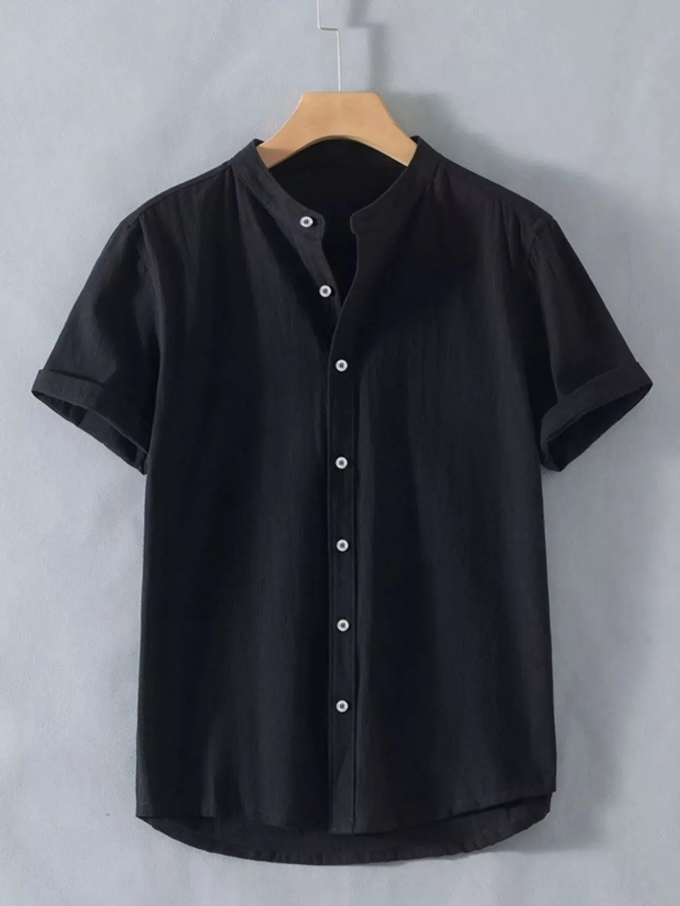 Men's Plus Size Button Up Short Sleeve Shirt by Trendsi
