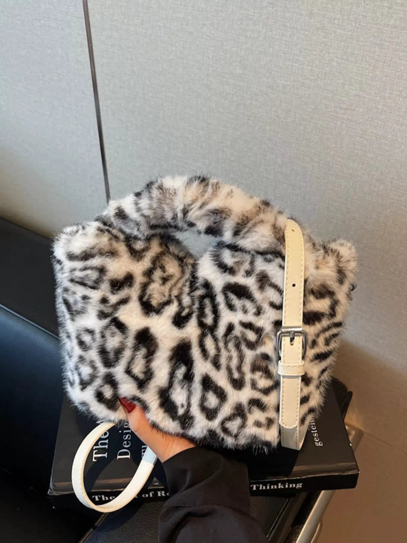 Leopard Plush Crossbody Bag by Partner Label
