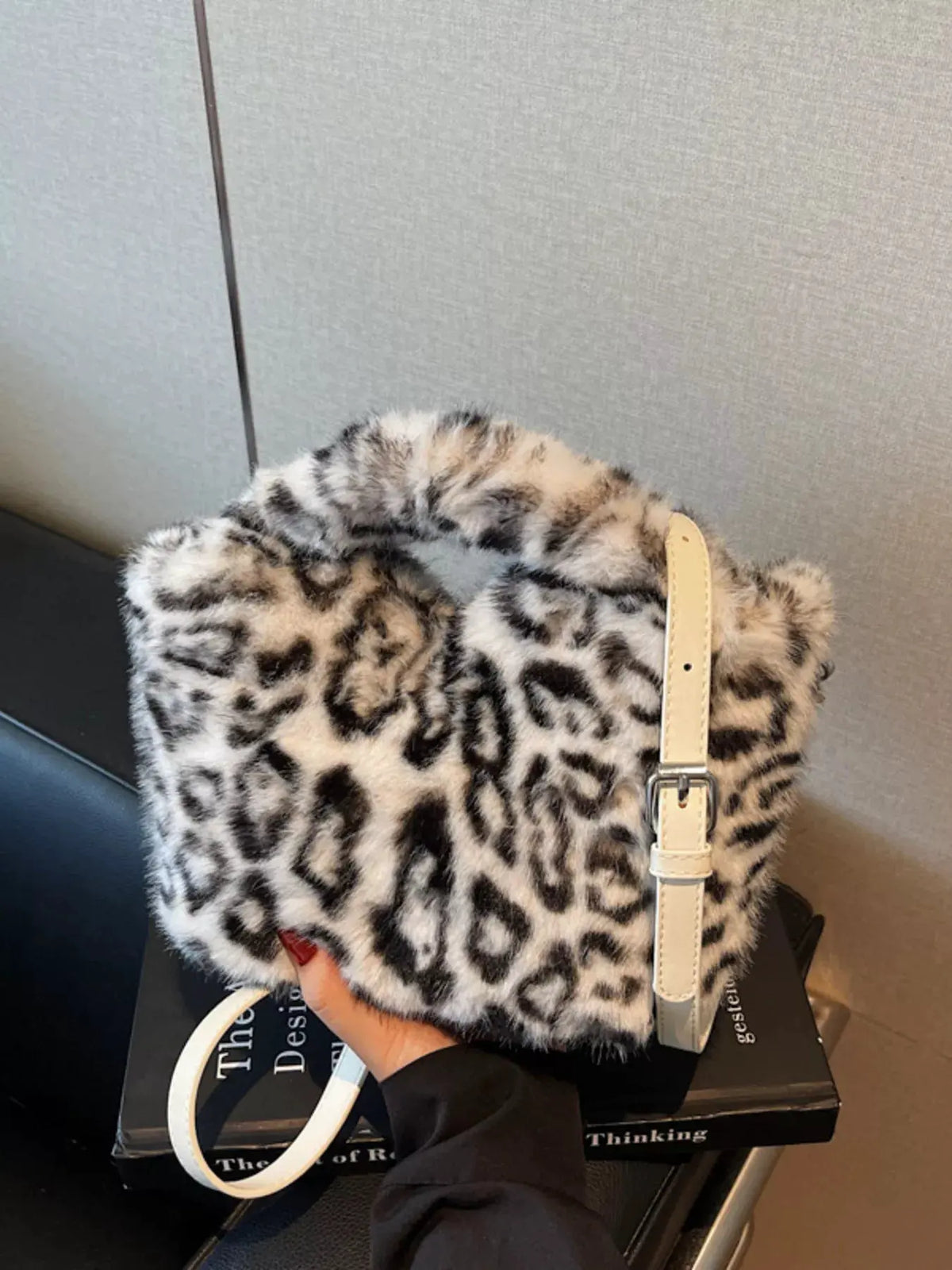 Leopard Plush Crossbody Bag by Partner Label