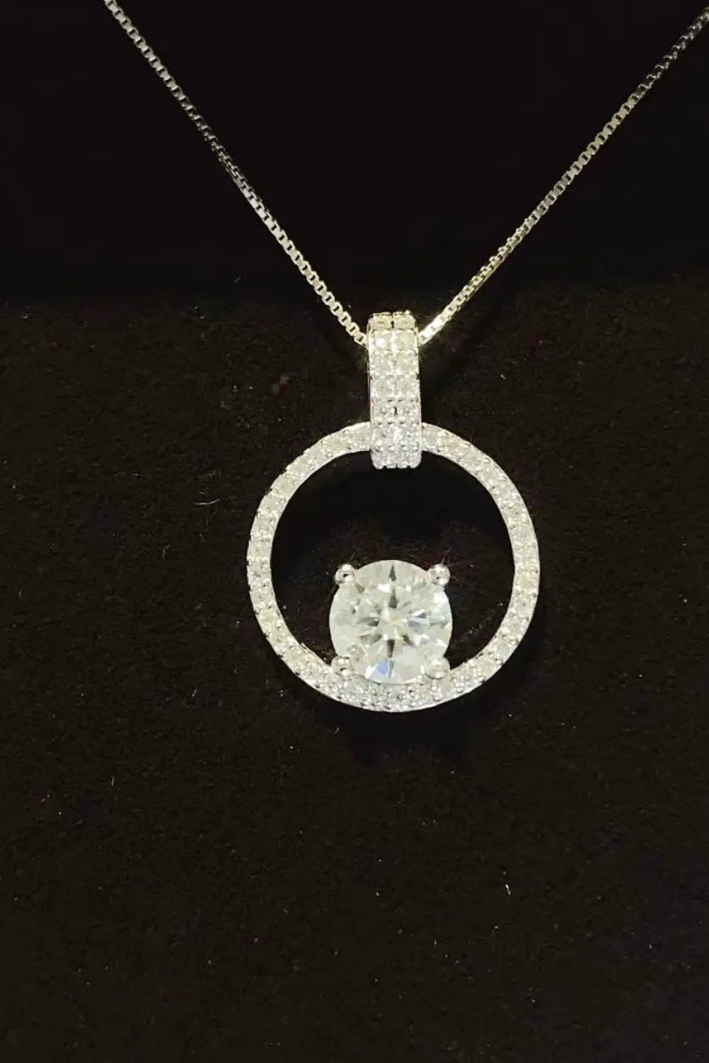 1 Carat Moissanite 925 Sterling Silver Necklace by Partner Label