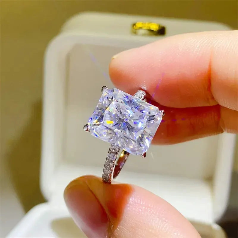 5 Carat Moissanite Zircon 925 Sterling Silver Ring by Partner Label