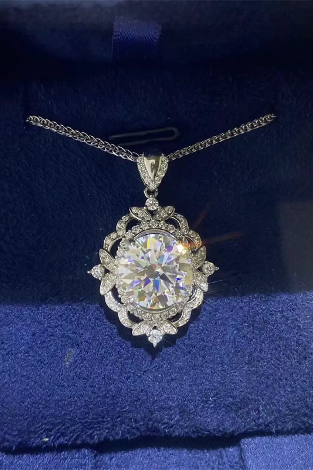5 Carat Moissanite 925 Sterling Silver Necklace by Partner Labels