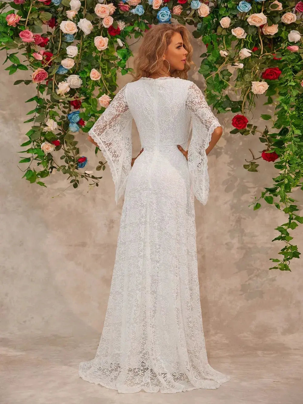 Lace V-Neck Floor length Dress by Partner Label