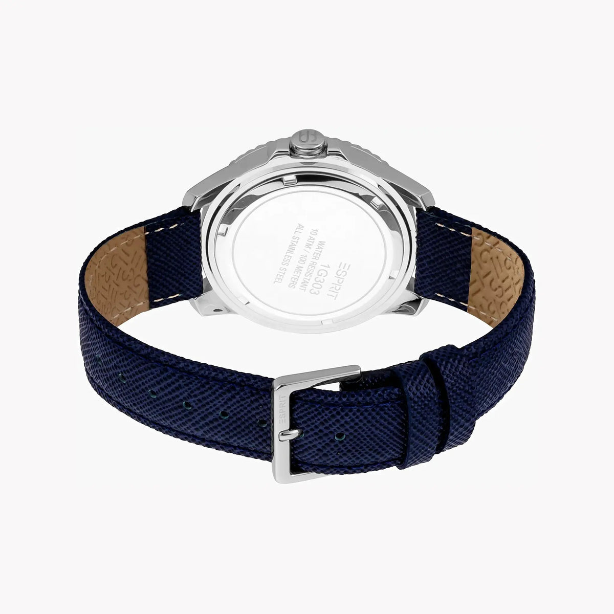 Esprit Men's Blue Leather Watch, Blue Dial | Es1g038m0035 by ESPRIT