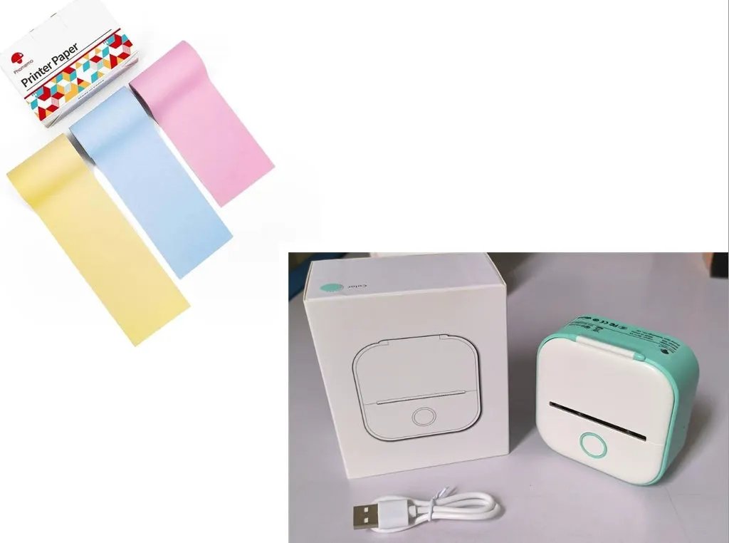 Portable Mini Thermal Label Printer Home Photo Printer Student Wrong Question Printer Bluetooth-compatible Mini Label Printer Price Tag by Maiden-Art