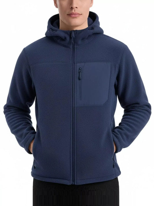 Men's Plus Size Hooded Fleece Full-Zip Jacket by Partner Label