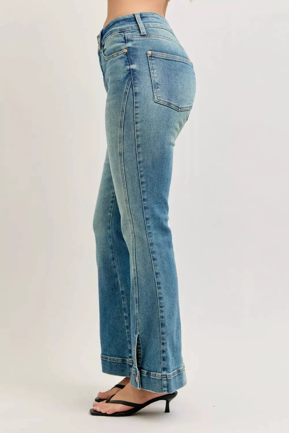 Judy Blue High Waist Vintage Wash Flare Jeans by Judy Blue