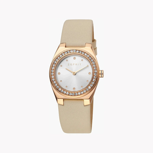 Esprit Women's Sand Leather Watch, Silver Dial | Es1l172m0025 by ESPRIT