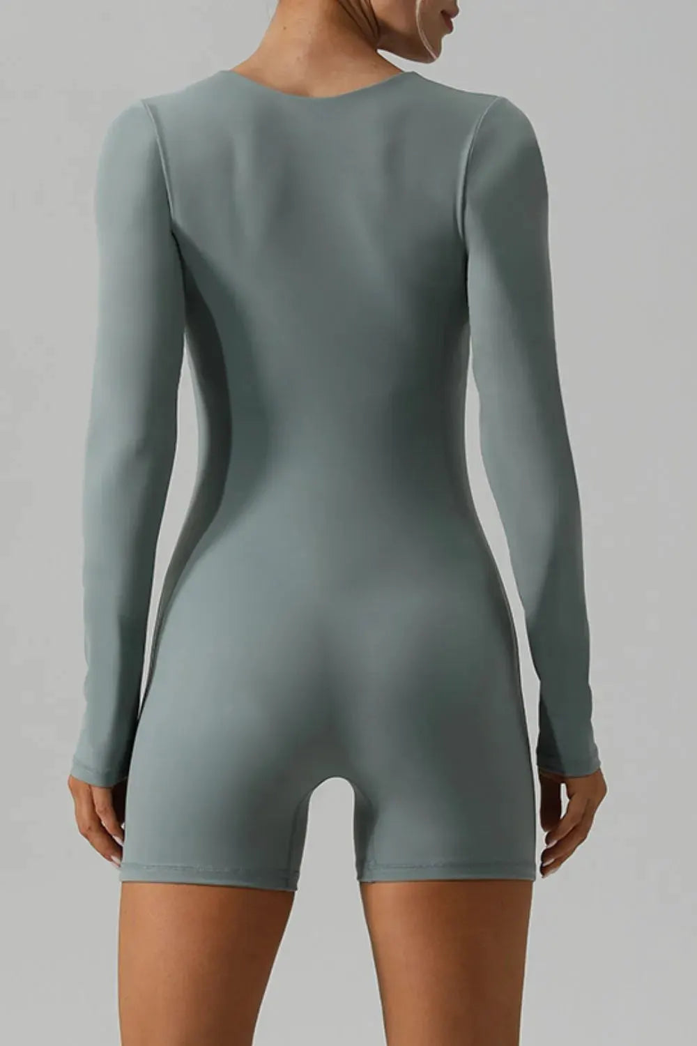 Square Neck Long Sleeve Active Romper by Partner Label