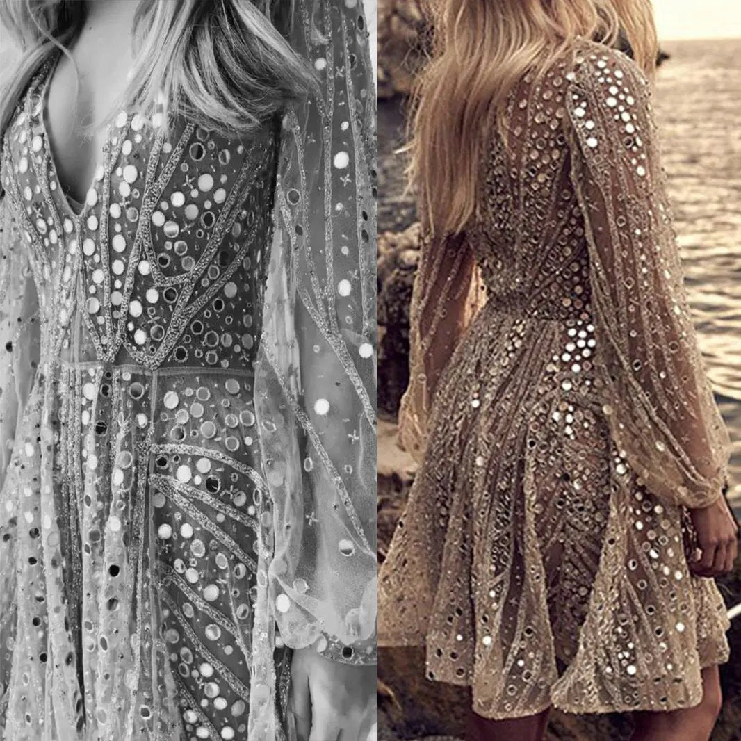 Long sleeve sequin dress by Maiden-Art