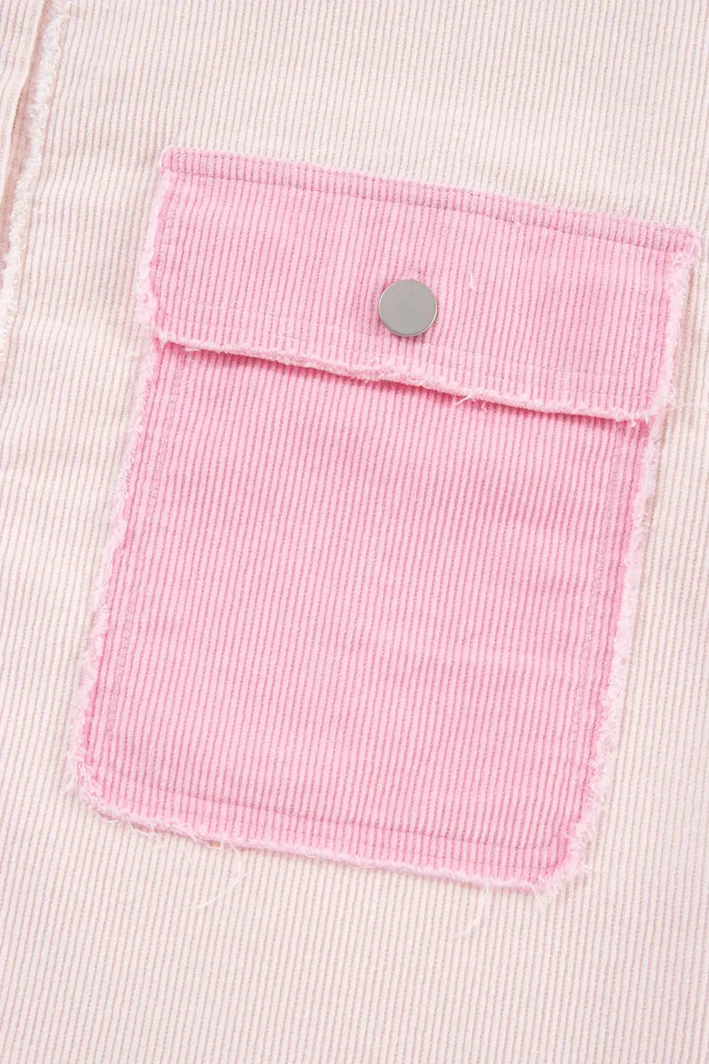 Two-tone Color Exposed Seam Corduroy Shacket by Partner Label
