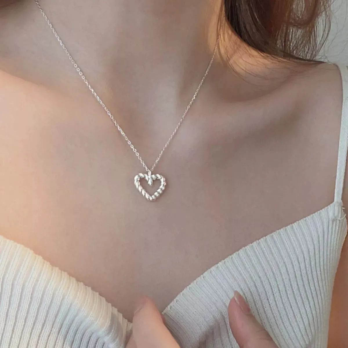 925 Sterling Silver Heart Necklace by Partner Labels