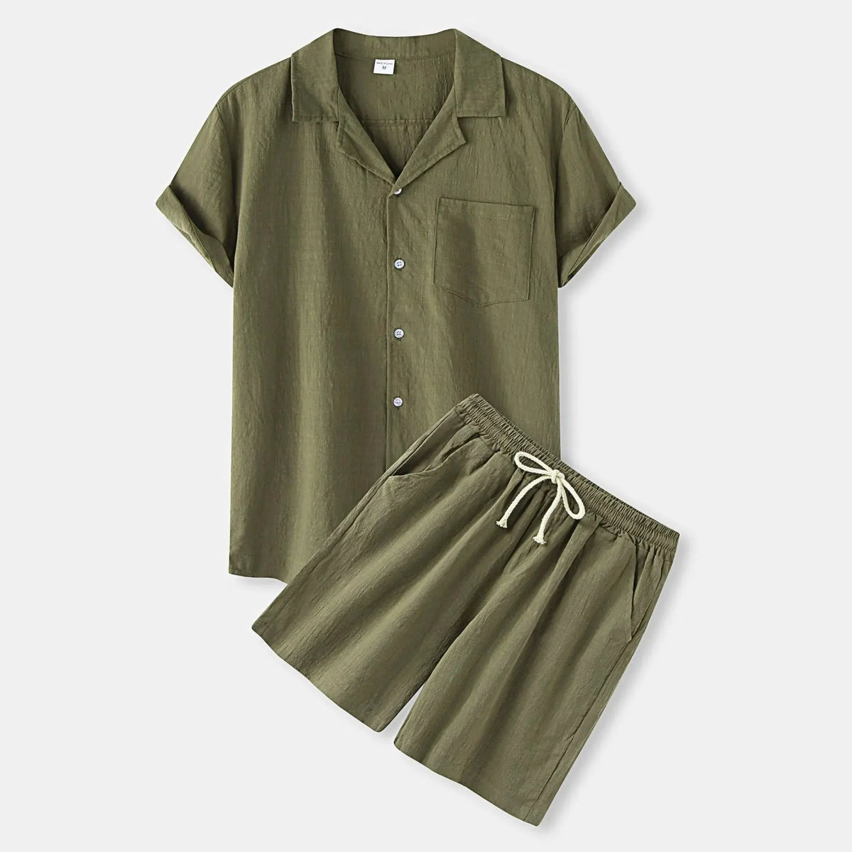 Men's Button Up Shirt and Shorts Set by Trendsi