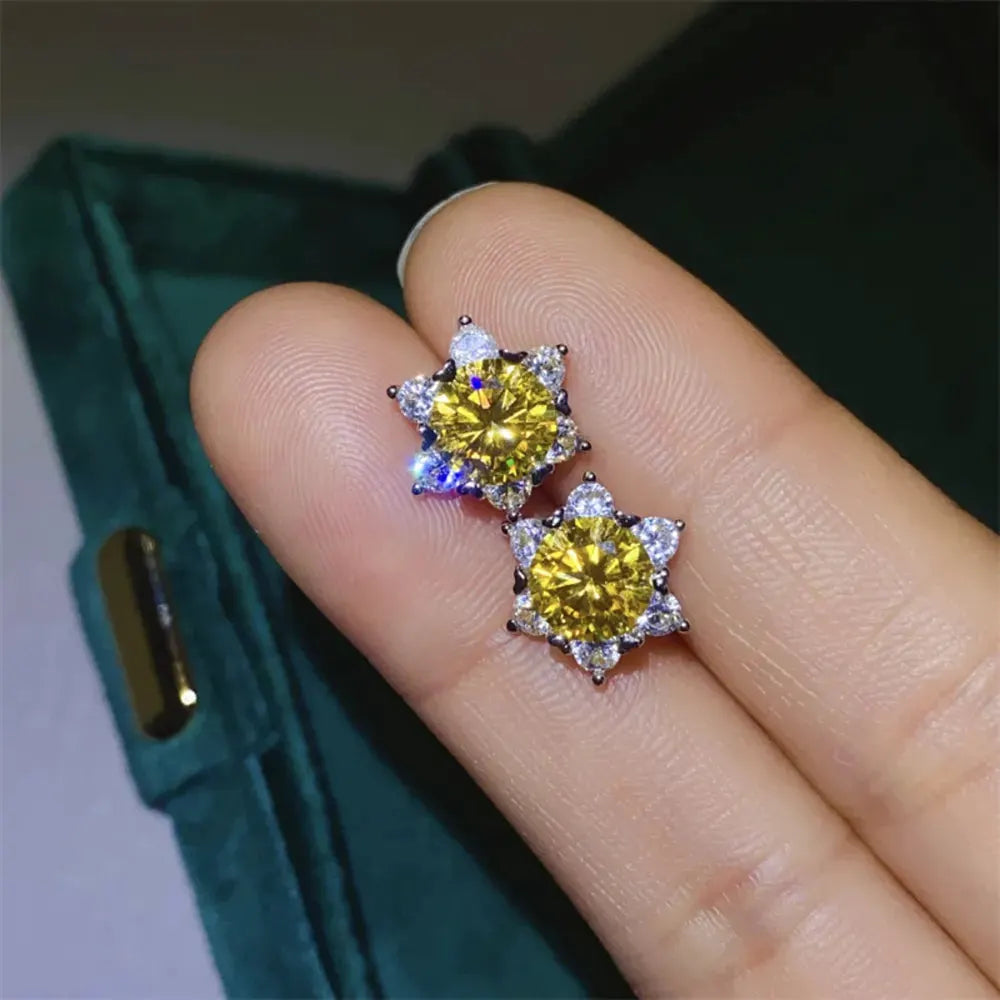 2 Carat Moissanite 925 Sterling Silver Stud Earrings by Partner Label