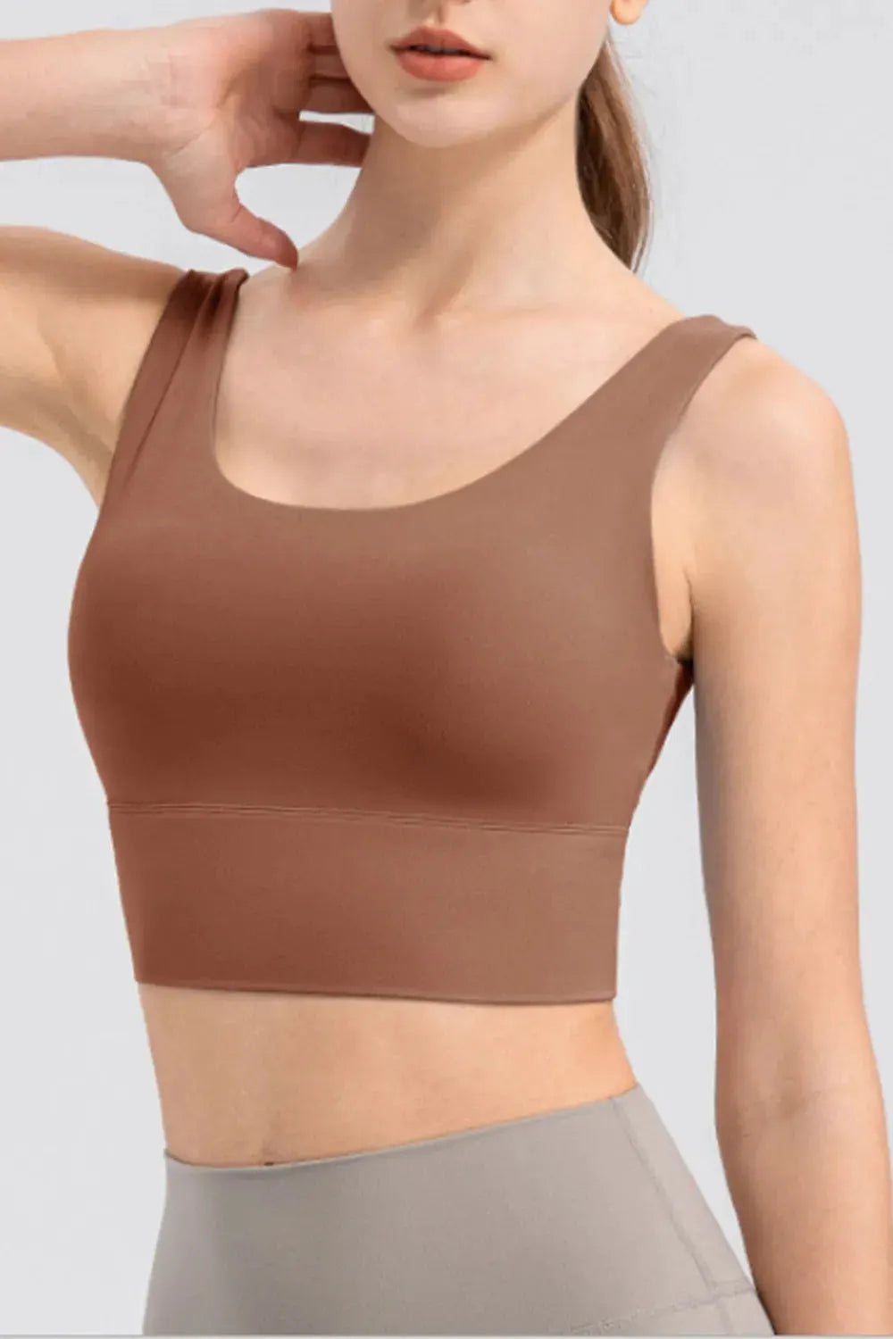 Scoop Neck Wide Strap Active Tank by Partner Label