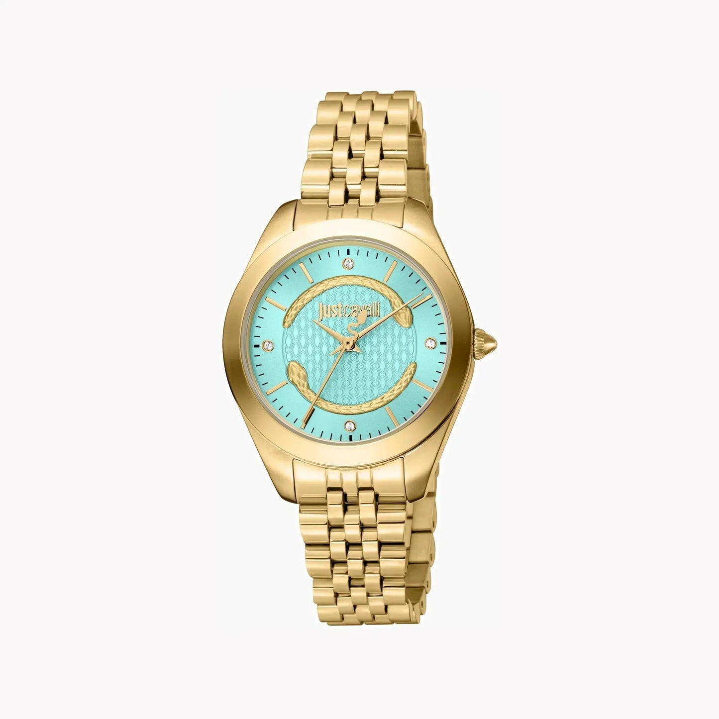 Just Cavalli Women's Gold Stainless Steel Watch, Turquoise Dial | Jc1l210m0465 by JUST CAVALLI