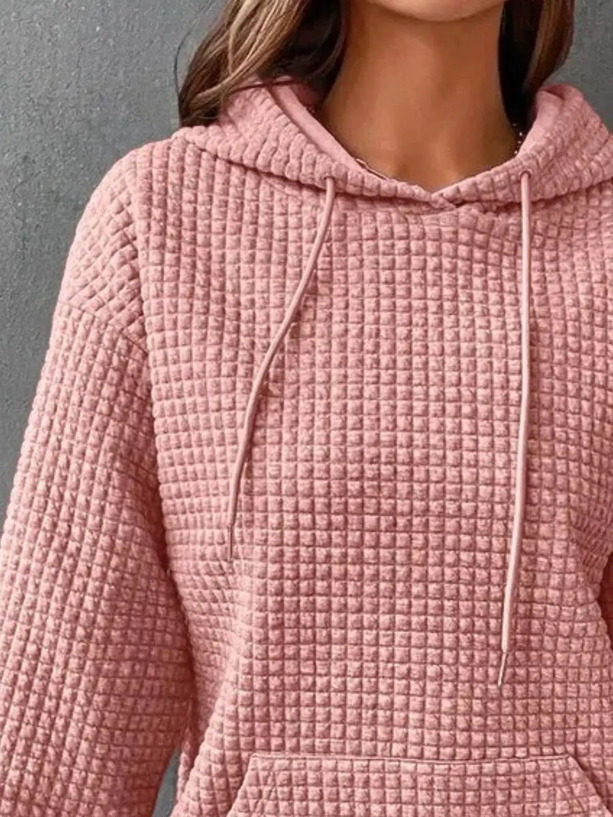 Full Size Textured Kangaroo Pocket Hoodie Plus Size | Partner Labels Selection by Partner Label