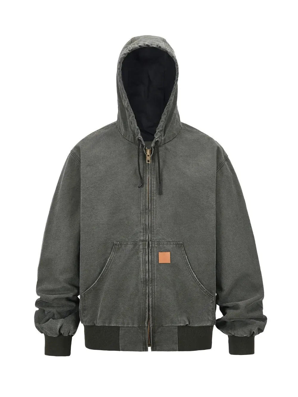 Men's Zip Up Washed Hooded Jacket by Partner Label