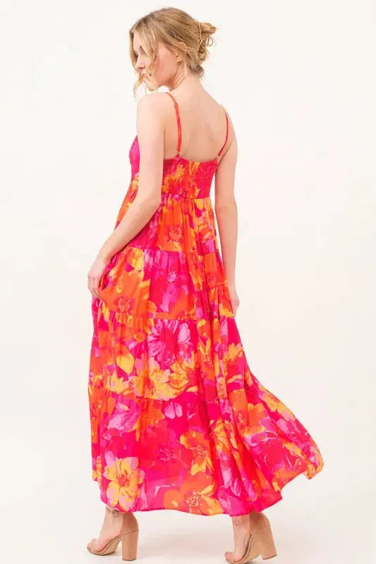 And The Why Floral Tiered Maxi Cami Dress with Pockets by And The Why