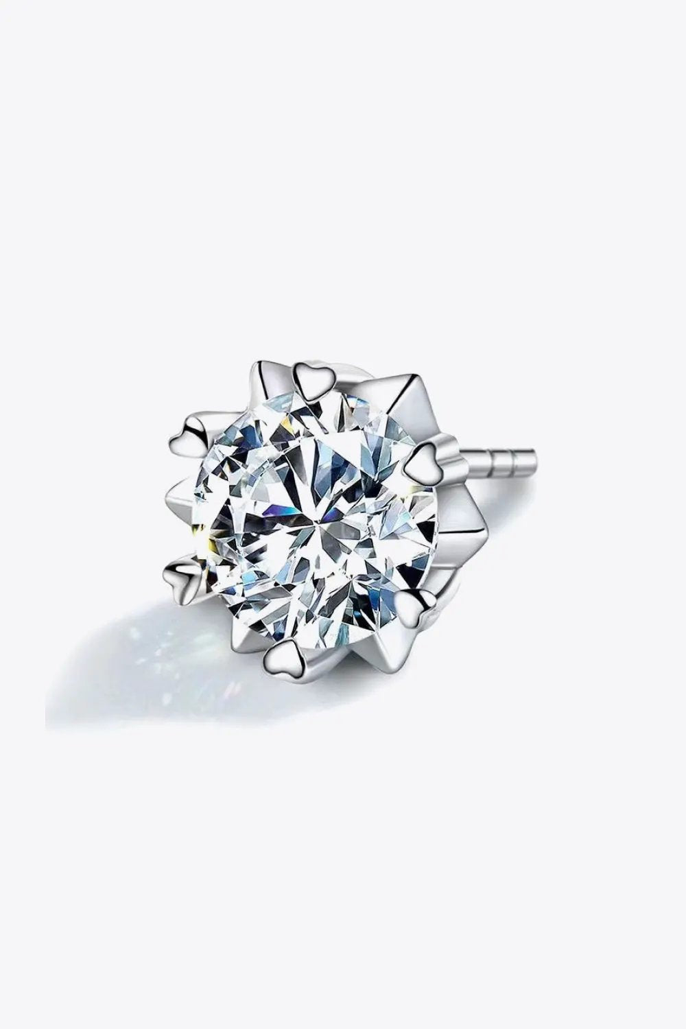 Stuck On You 4 Carat Moissanite Stud Earrings by Partner Label