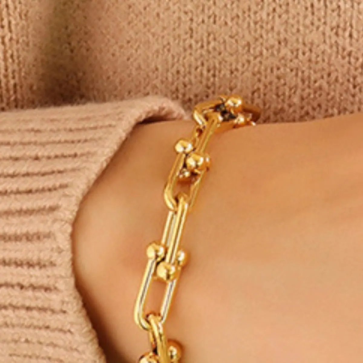 Chunky Chain Titanium Steel Bracelet by Partner Label