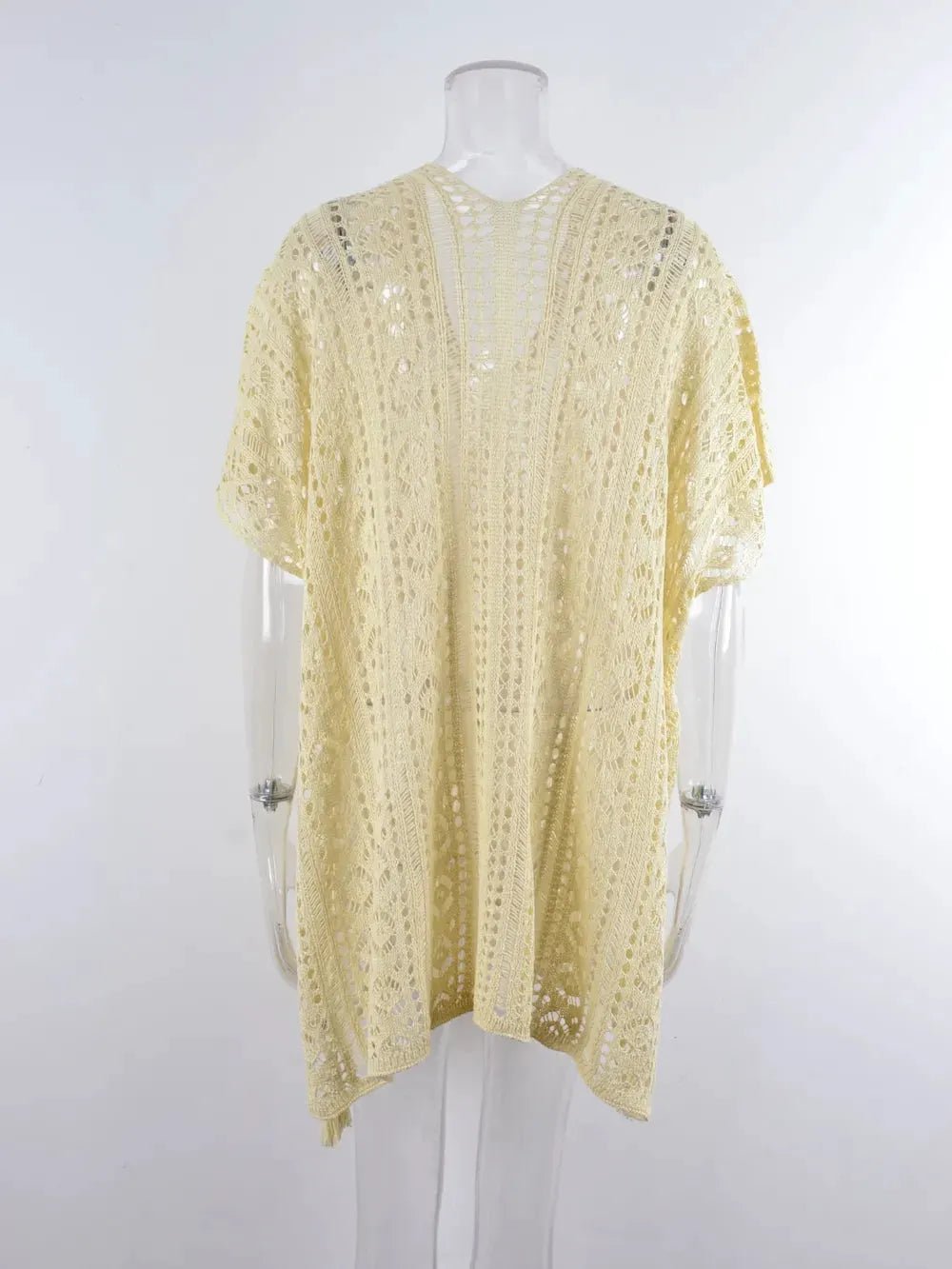 Angel Wings Cutout V-Neck Cover-Up with Tassel by Partner Labels