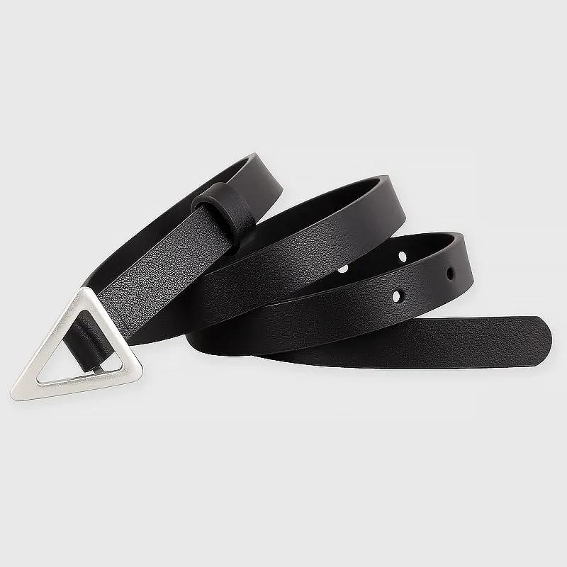 Triangle Buckle Skinny Belt by Trendsi