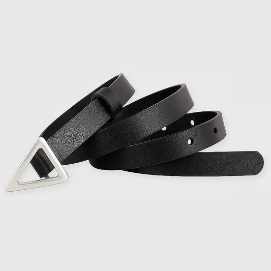 Triangle Buckle Skinny Belt by Trendsi